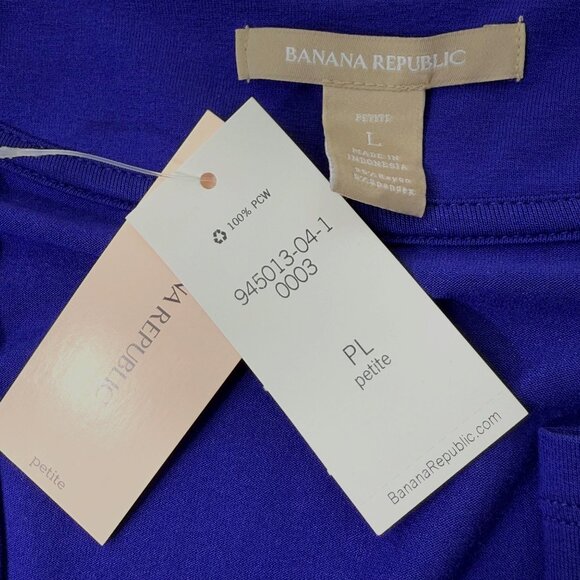 Banana Republic Gemma Wrap Dress Royal Violet Petite Large - Picture 9 of 11